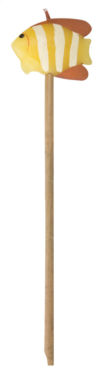 candle on bamboo